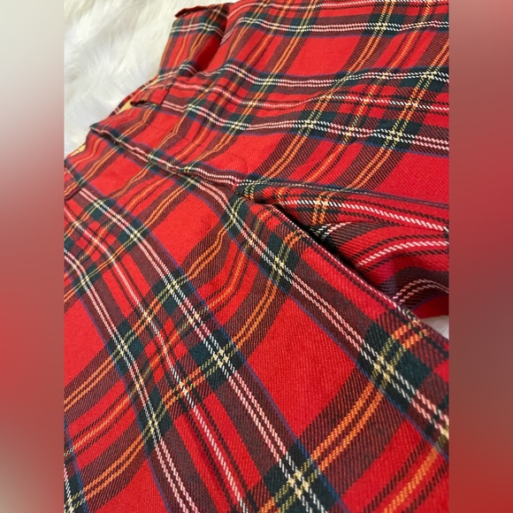 Rough Rider California Vtg 70's Red Green Plaid Pants  34 x 31 Disco Golf Caddy - Picture 2 of 15